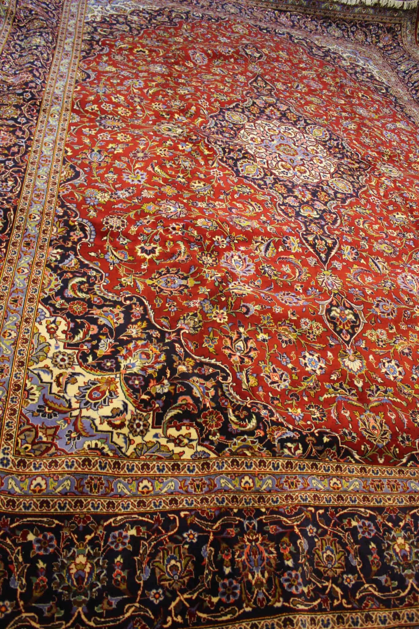 carpet genuine 100% silk wool mixed, handmade, kashaan, iran (size 300cmx400cm) cpt80
