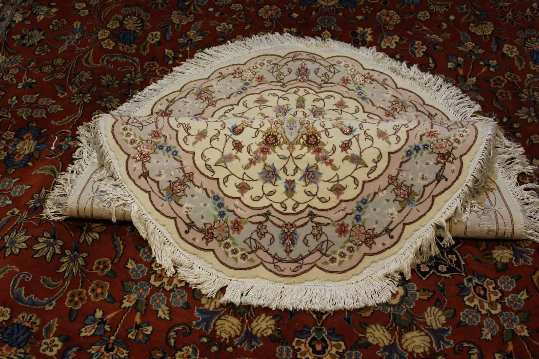carpet genuine 100% silk wool mixed, handmade, tabriz, iran cpt82