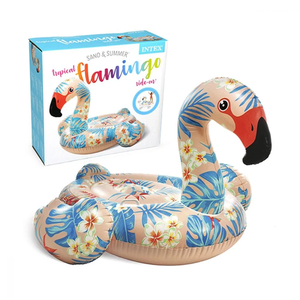 intex tropical flamingo ride on pool float multicolor ages 3+ intex tropical flamingo ride on pool float multicolor ages 3+