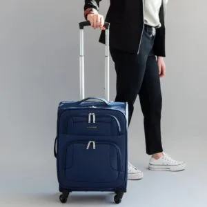 jetstream 20 inch softside rolling spinner upright carry on luggage, navy