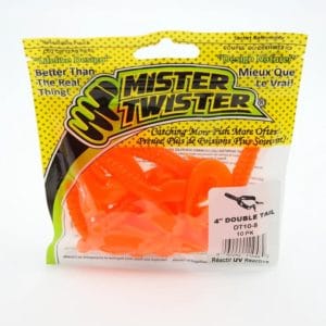 mister twister 4" double tail grub orange