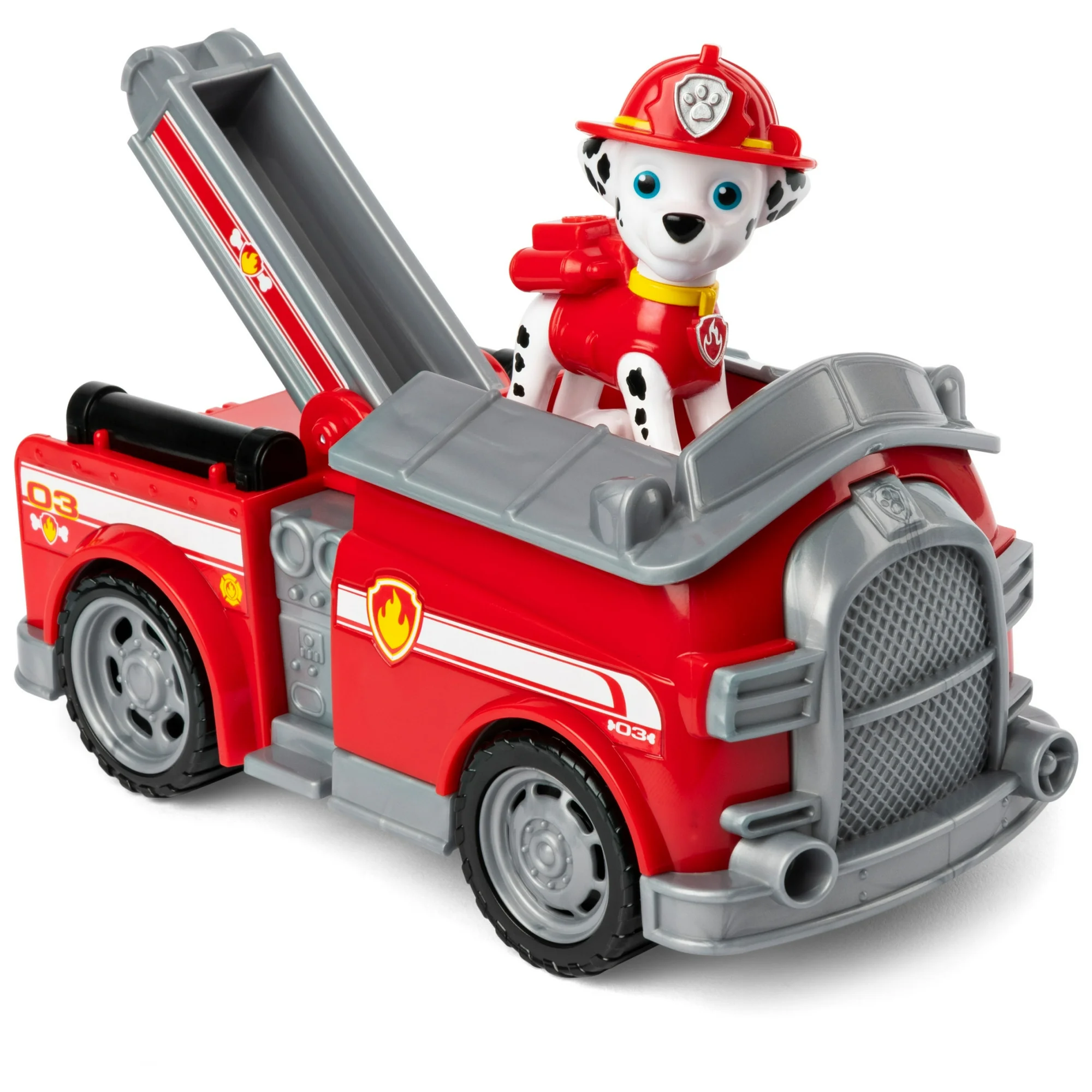 paw patrol, marshall’s fire engine vehicle with collectible figure