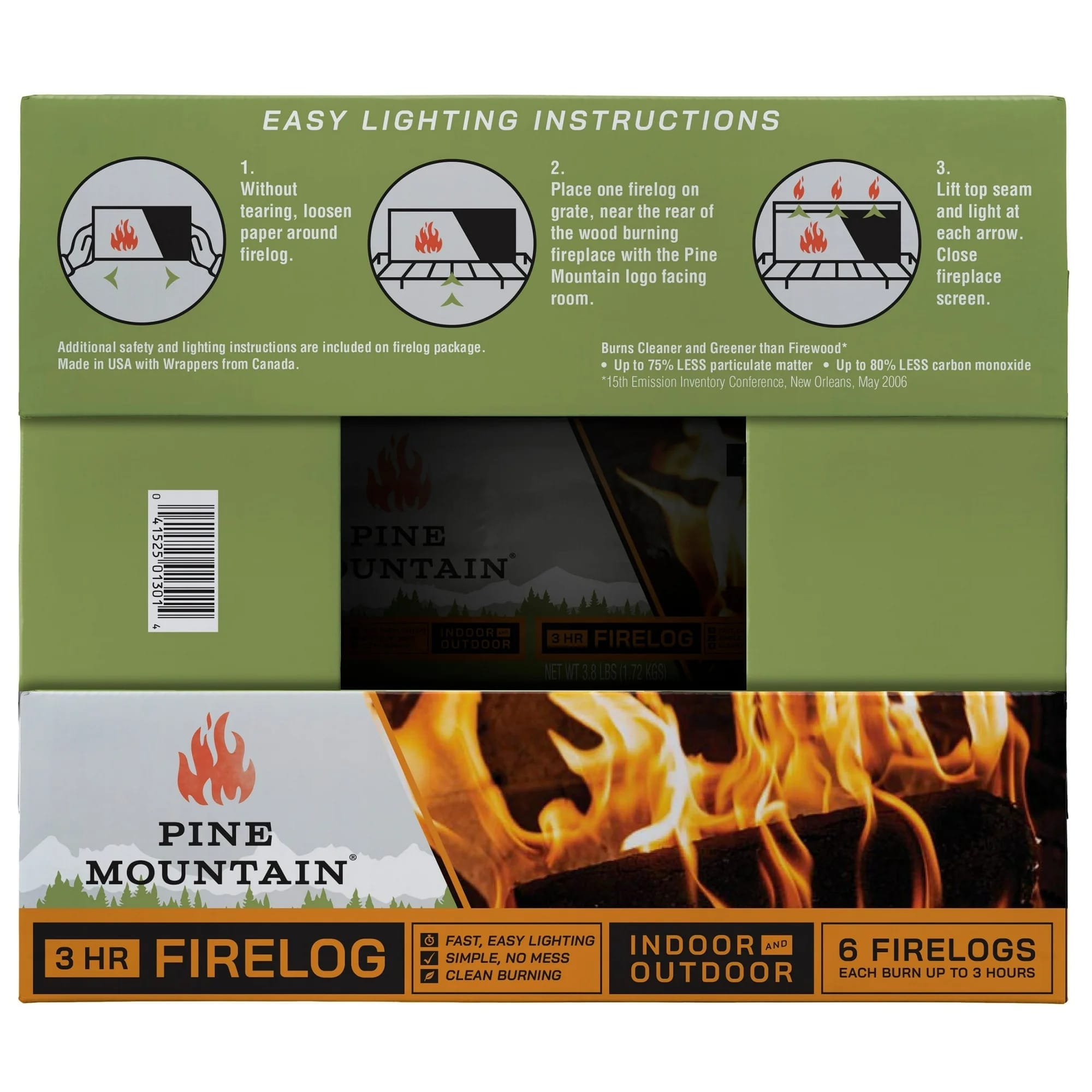 pine mountain traditional 3 hour firelogs, 6 pack pine mountain traditional 3 hour firelogs, 6 pack