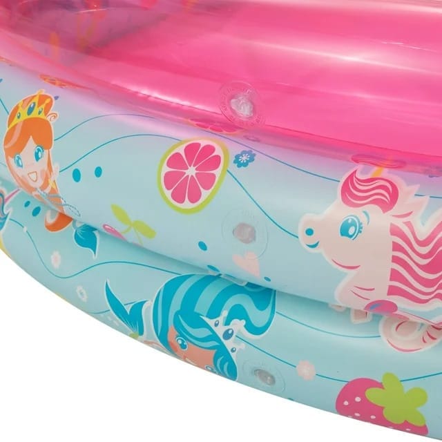 round inflatable 3 ring kiddie splash play pool, pink, for kids, age 2 & up, unisex round inflatable 3 ring kiddie splash play pool, pink, for kids, age 2 & up, unisex