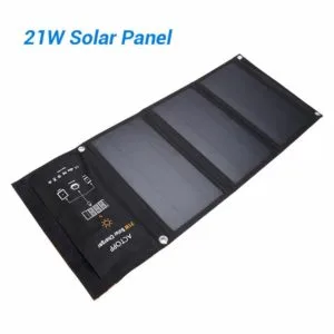 foldable solar panel charger with dual usb ports 21w (haweel)
