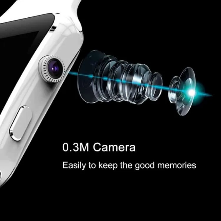 x6 smart watch with camera touch screen support sim tf card bluetooth smartwatch for iphone xiaomi android phone(white)
