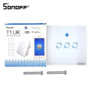 sonoff t1 uk 3 gang wifi & rf 86 type smart wall touch light switch