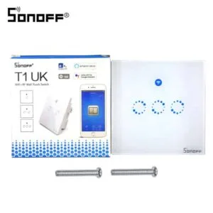 sonoff t1 uk 3 gang wifi & rf 86 type smart wall touch light switch