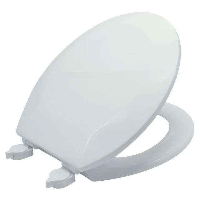 mainstays ms round white plastic toilet seat, easy clean