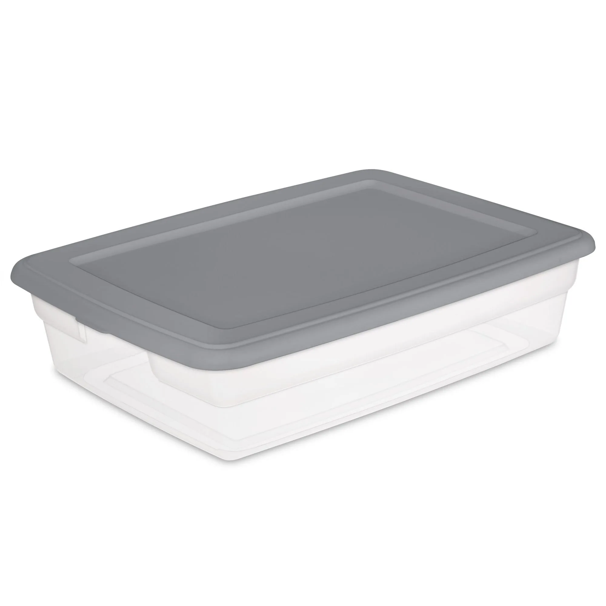 sterilite set of (2) 28 qt. storage boxes plastic, titanium sterilite set of (2) 28 qt. storage boxes plastic, titanium