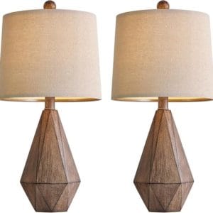hometrends 16" retro farmhouse table lamp set of 2