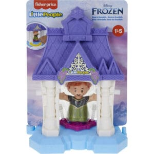 disney frozen anna in arendelle little people portable playset with figure for toddlers