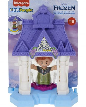 disney frozen anna in arendelle little people portable playset with figure for toddlers