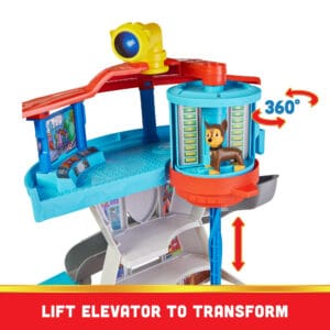 paw patrol lookout tower playset with toy car launcher for kids