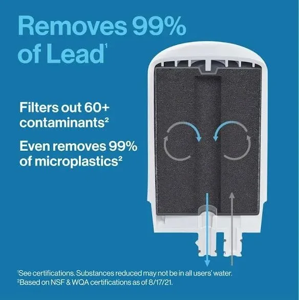 brita water filter for sink, faucet mount water filtration system for tap water, reduces 99% of lead, chrome