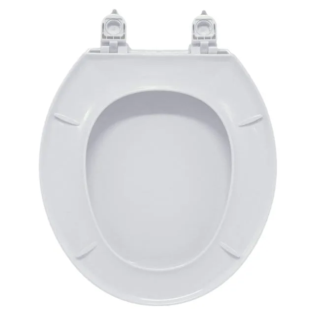 mainstays ms round white plastic toilet seat, easy clean