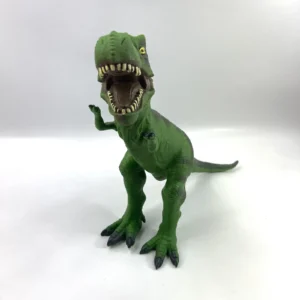 dinosaur tyrannosaurus rex green soft plastic rubber long figure toys r us 13"