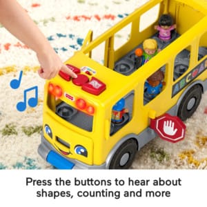 fisher price little people big yellow school bus musical learning toy for toddlers 1 5 years old