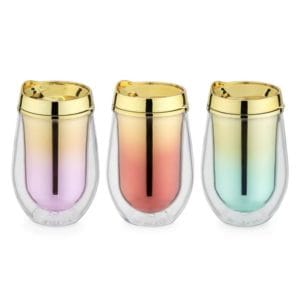 ombre assorted stemless wine tumblers blush green (copy)