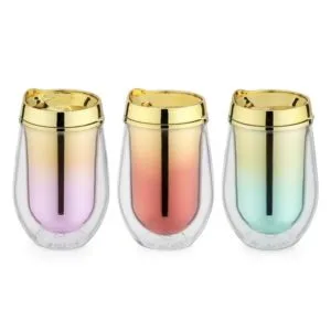 ombre assorted stemless wine tumblers blush green (copy)