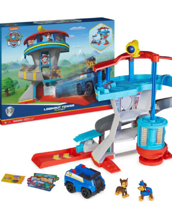 PAW Patrol Lookout Tower Playset with Toy Car Launcher for Kids