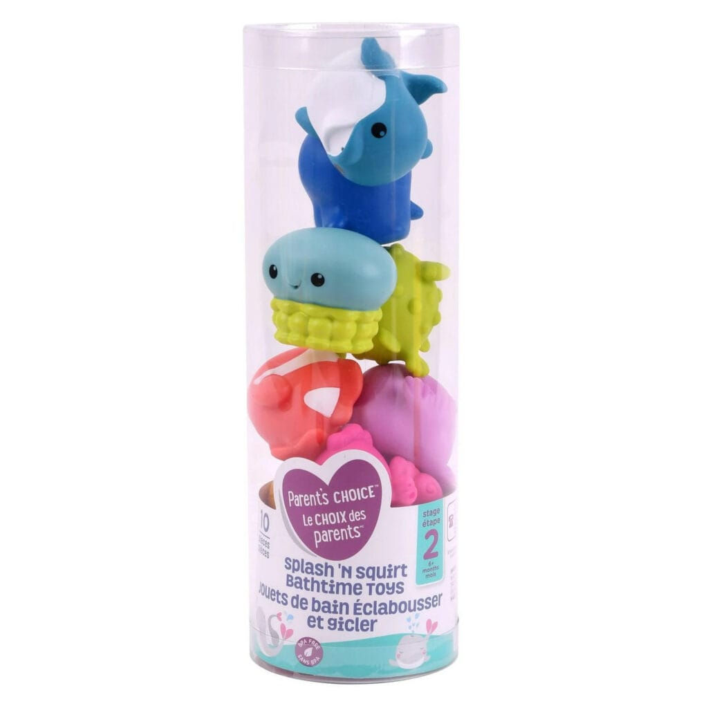 parent's choice splash 'n squirt bathtime toys, 10 pieces