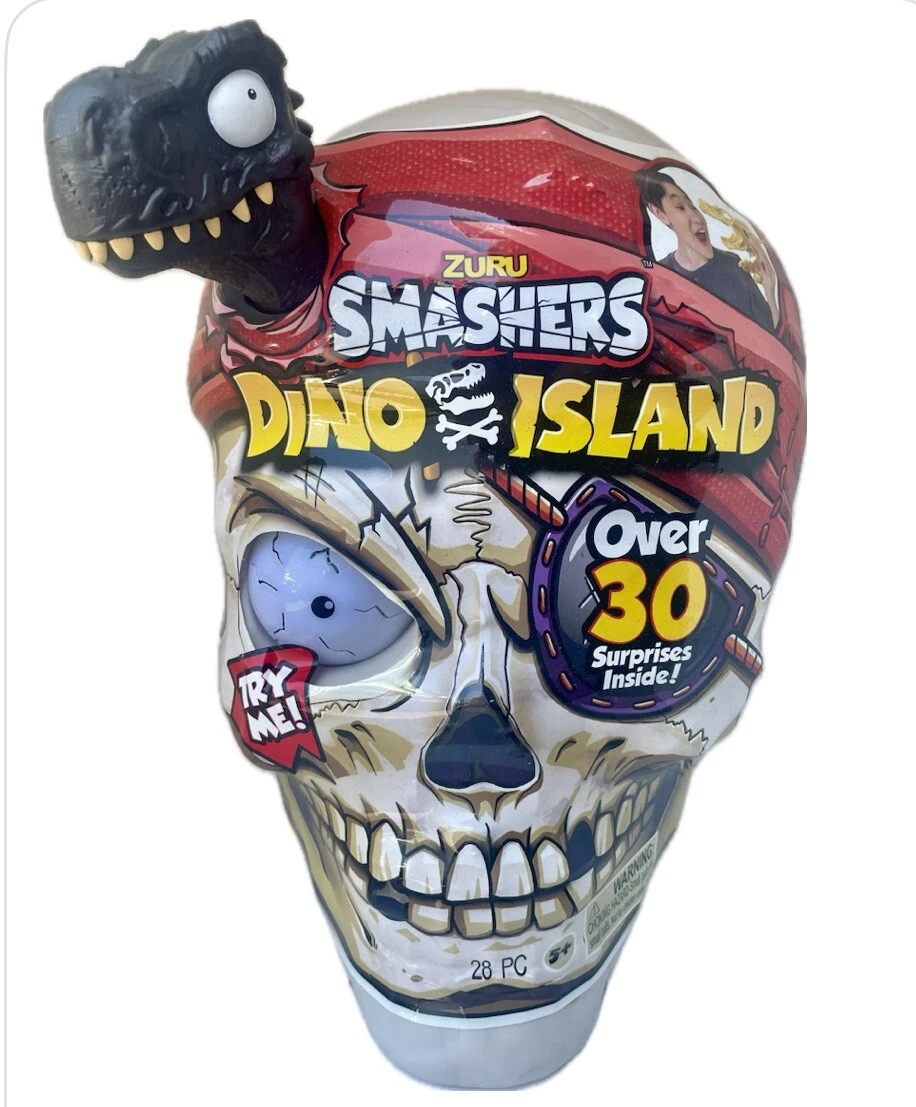 T-Rex Zuru Smashers Dino Island Giant Pirate Skull 30 Surprises Dinosaurs Slime