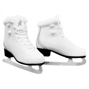 Home FS Figure Skates with Fur Collar – White – Junior Sizes 2-5