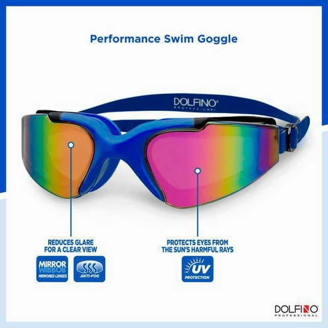 dolfino pro edge youth watersport swim goggle blue / black dolfino pro edge youth watersport swim goggle blue / black