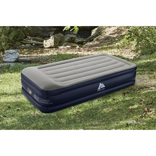 ozark trail flocked twin airbed with built in pump ozark trail flocked twin airbed with built in pump