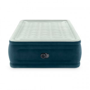 intex dura beam deluxe high rise pillow top air mattress, 24in. queen