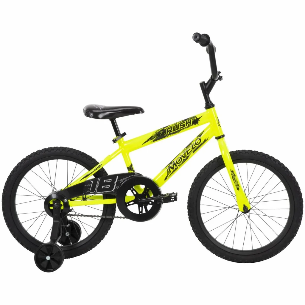 movelo rush 18” boys bike, yellow