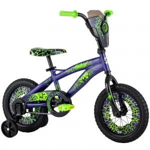 Huffy 14-inch Marvel Hulk Boys’ Bike with Training Wheels, Indigo