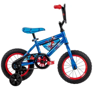 marvel spidey and his amazing friends 12 inch boys’ bike, blue, by huffy