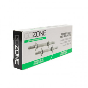 gozone standard 14" dumbbell handles – threaded ends – silver