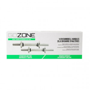 GoZone Standard 14″ Dumbbell Handles – Threaded Ends – Silver