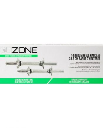 gozone standard 14" dumbbell handles – threaded ends – silver