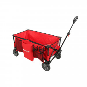 Home Ozark Trail Camping Utility Quad-Folding Wagon with Tailgate & Telescopic Handle, Red
