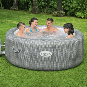 bestway saluspa honolulu 4 6 person inflatable hot tub, round energy efficient spa