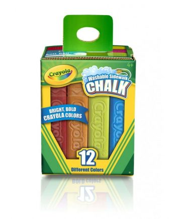 crayola outdoor washable sidewalk chalk, 12 count and colors