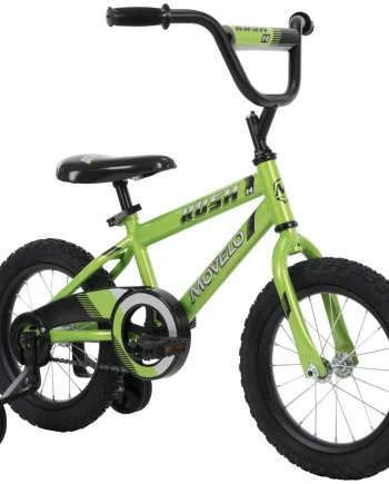 movelo rush 14” boys bike, lime green